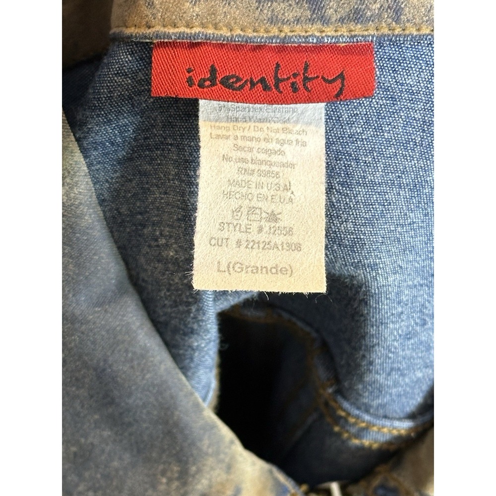 Vintage Y2K Denim‎ Jacket Women Large Tan Blue Ombré Faded Indie Bratz Identity - Picture 15 of 15